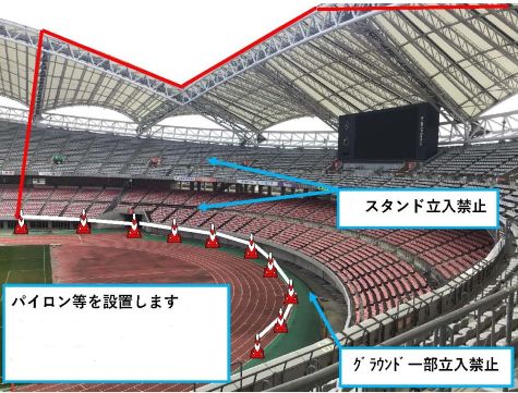 デンカビッグスワンスタジアム「屋根鉄骨洗浄・塗装工事」に伴う E・S